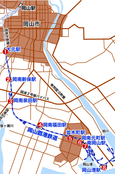 倉庫・物流のトータルソリューション 岡山臨港グループ | 沿線マップ